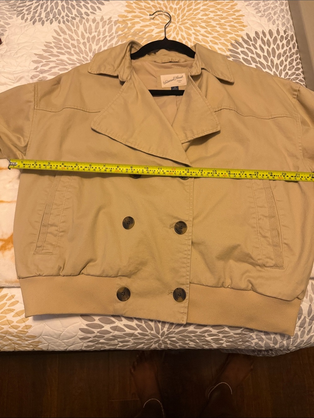 Universal Thread Women's Double-Breasted Tan Trench Jacket - Picture 8 of 10